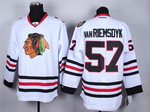 Blackhawks #57 Trevor Van Riemsdyk White Stitched NHL Jersey - Click Image to Close